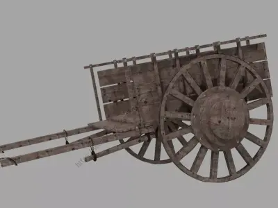 Oxcart Free low-poly 3D model