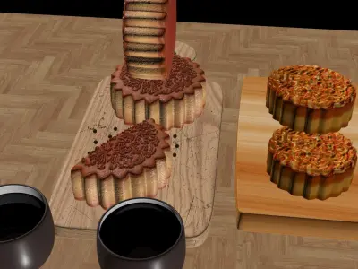 Chinese moon cake 3D model