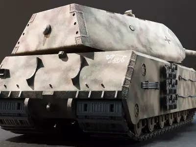 Panzer VIII Maus - German Heavy Tank Low-poly 3D model