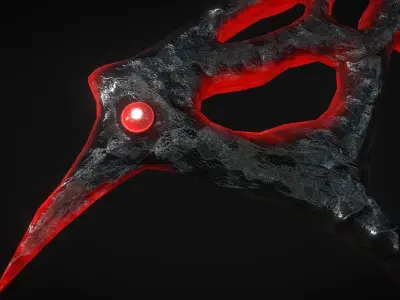 Demonic Scythe - Game Ready Low-poly 3D model