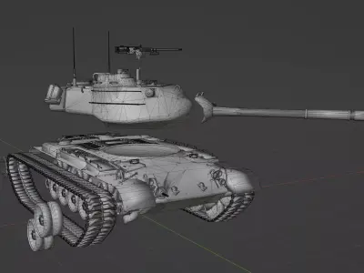 M47 Patton Low-poly 3D model