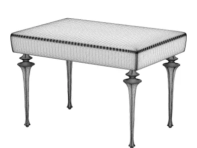 Bronze and leather bench 3D model