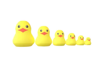 Matryoshka Duck Decoration V1 001 Low-poly 3D model