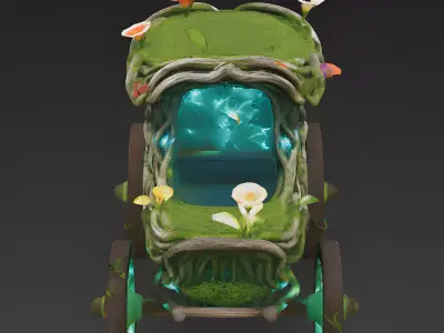Nature Grace Living Elven Carriage 3D Model Low-poly 3D model