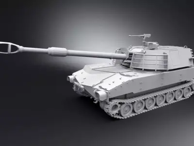 M109 Paladin Scale model 3D print model
