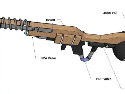 AIRGUN with MAGNETIC CHAMBER AMPLIFIED Free low-poly 3D model