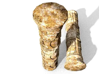 ancient column stone pedestal printable Low-poly 3D model