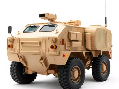 Armored Vehicle Model Pack with Desert Camouflage Low-poly 3D model