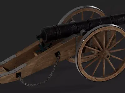 cannon Low-poly 3D model Low-poly