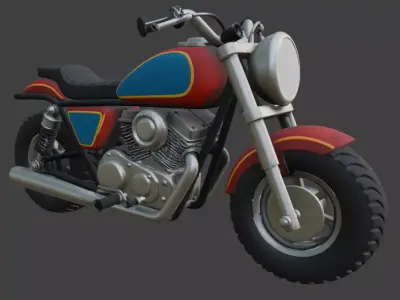 Cartoon Red Motorcycle 3D Model 3D model by im3dking