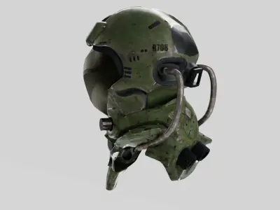 Si-Fi Helmet 3D Model Low-poly 3D model