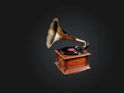 Vintage Gramophone Low-poly 3D model get