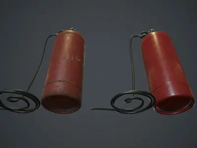 50 Liter Gas Cylinder With Hose PBR Game Ready Low-poly 3D model