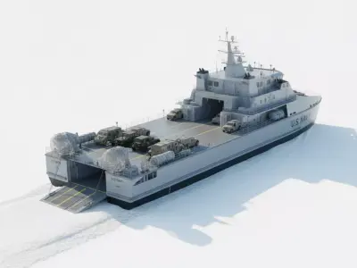 US Navy Catamaran Littoral Combat Ship Low-poly 3D model
