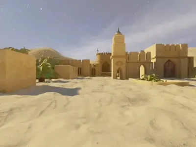 Desert Fortress Layout 3D model