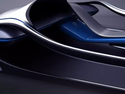 Fluidic electric dashboard concept 3D model