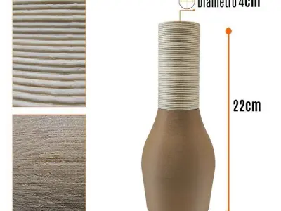 Two-part textured bottle vase 2 3D print model
