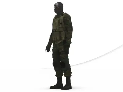 US Special Forces Operator Stealth Uniform 3D Model Low-poly 3D model