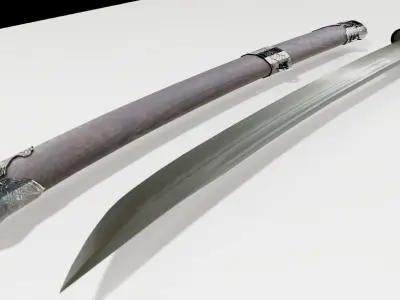 Willow Leaf Saber Low-poly 3D model