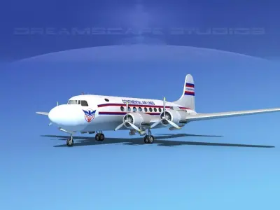 Douglas DC-4 Continental Airlines 3D model
