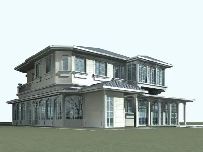 Villa house 3D model purchase
