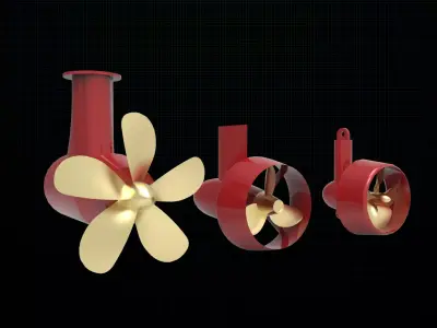 Azipod thruster propulsion 3D model