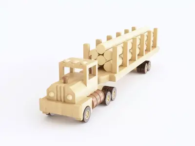 Wooden toy truck 05 3D model
