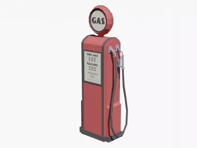 Vintage Gas Pump Low-poly 3D model buy