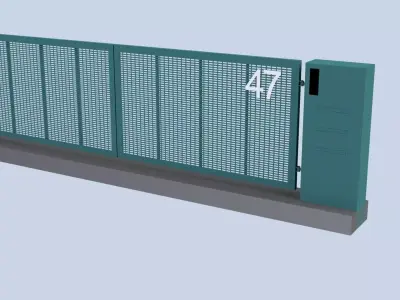 Modern Turnable Gate Low-poly 3D model