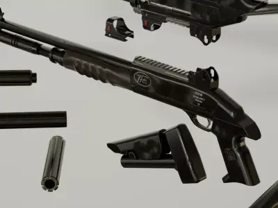 Tactical Shotgun Low-poly 3D model