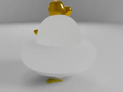Simplified Chicken Free low-poly 3D model