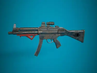 Realistic Assault Rifle  Low-poly 3D model