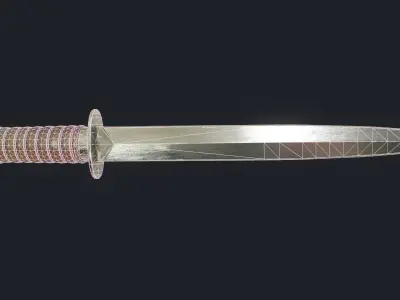 Dutch WWI M-1915 Stormdolk Knife-Sample Free low-poly 3D model