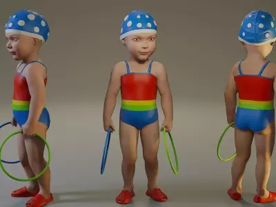 SwwimmingPool Child Female ACC0203003 Low-poly 3D model