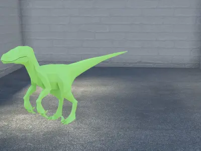 Low-poly Velociraptor polygonal dinosaur Low-poly 3D model
