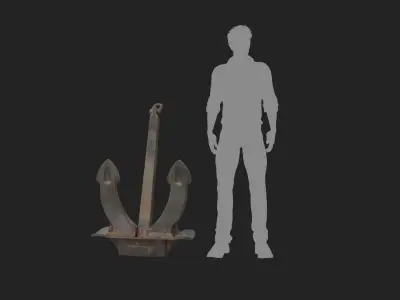 PBR Props - rusted Ship Anchor 3D model