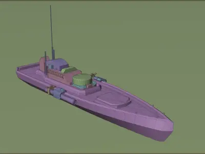 Torpedo Drone Warship Low-poly 3D model