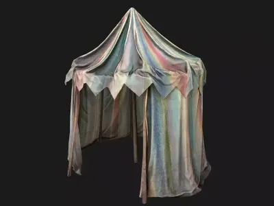Medieval Circus Tent Market Stall  Low-poly 3D model purchase