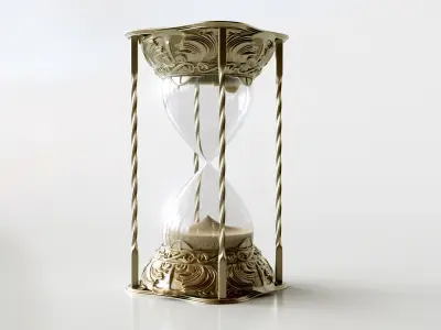 Sand Timer Hour Glass Antique 3D model