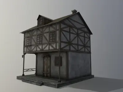 Medieval house A PBR Low-poly 3D model