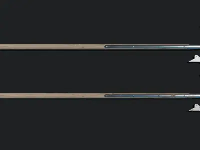 Medieval Crescent Bladed Halberd Low-poly 3D model
