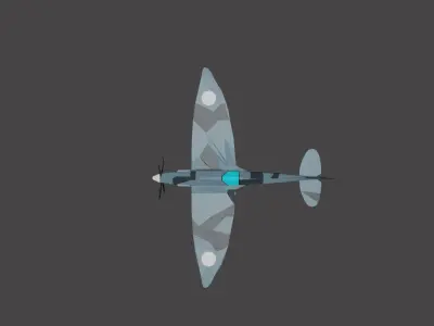 Cartoon Spitfire Free low-poly 3D model