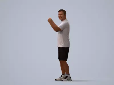 00566Omar008 - Adult Middle Eastern man exercising in athletic 3D model