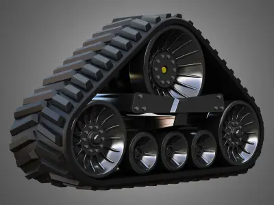  Rubber Track System 4- Combine Harvester - Crawler Tractor  3D model