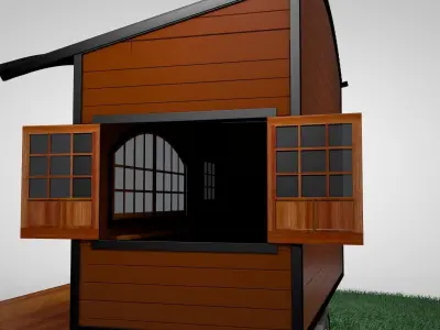 Tiny Home Mobile Trailer Popup 3D model