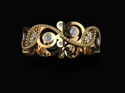 Openwork  designed ring 3D print model