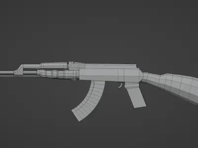 Lowpoly Game-Ready AK-47 Low-poly 3D model