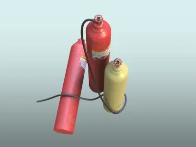 Gas Cylinder Low-poly 3D model 7