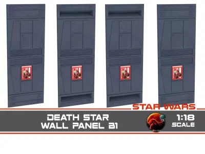 Death Star Wall Panel - B1 - 1-18 scale Kenner Hasbro 3D print model