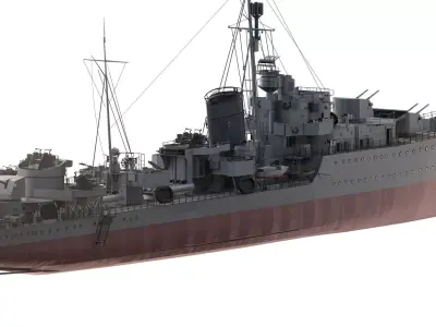 WW2 US NAVY MAHAN CLASS DESTROYER 3D model